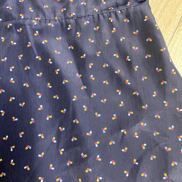 JOA J.O.A REVOLVE Bell Sleeve Open Back Dress Navy Geometric sz Small - Picture 6 of 13